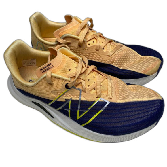NEW BALANCE FuelCell Rebel V2 Running Shoe Sneaker Womens 7.5 Blue Tide Mango - Picture 3 of 8
